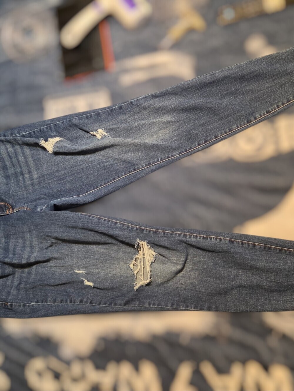m jeans by maurices Distressed Mid-Rise Skinny Jeans Medium Wash XXL Long - Picture 3 of 6